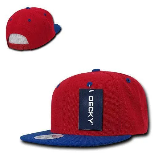 Decky Trendy Flat Bill Snapback Baseball 6 Panel Caps Hats Unisex