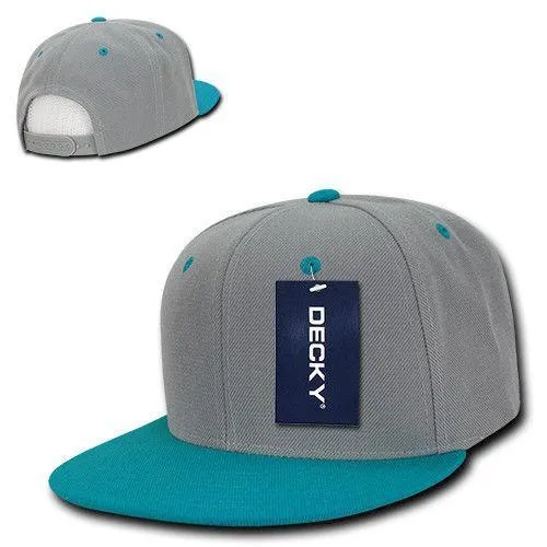 Decky Trendy Flat Bill Snapback Baseball 6 Panel Caps Hats Unisex