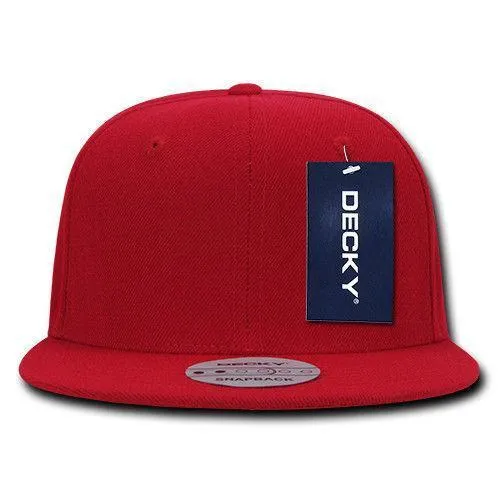 Decky Trendy Flat Bill Snapback Baseball 6 Panel Caps Hats Unisex