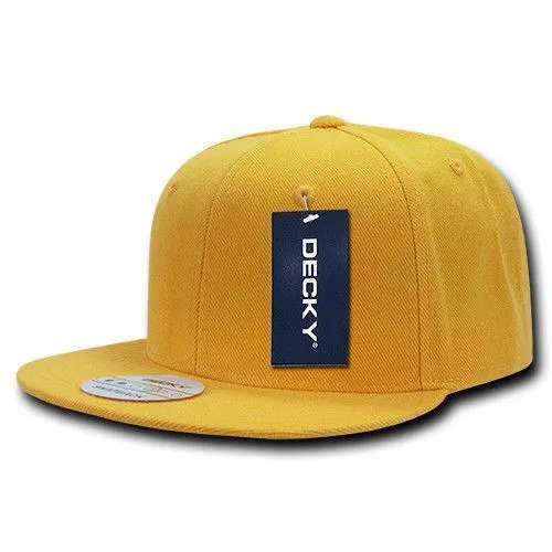 Decky Trendy Flat Bill Snapback Baseball 6 Panel Caps Hats Unisex