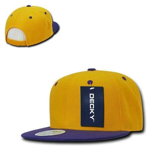 Decky Trendy Flat Bill Snapback Baseball 6 Panel Caps Hats Unisex