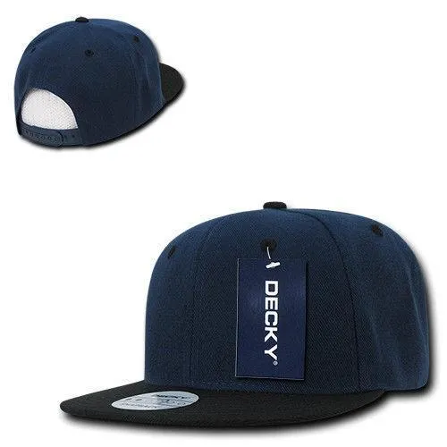 Decky Trendy Flat Bill Snapback Baseball 6 Panel Caps Hats Unisex