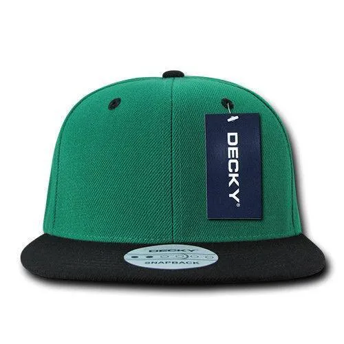 Decky Trendy Flat Bill Snapback Baseball 6 Panel Caps Hats Unisex