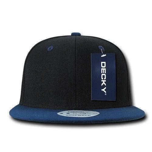 Decky Trendy Flat Bill Snapback Baseball 6 Panel Caps Hats Unisex