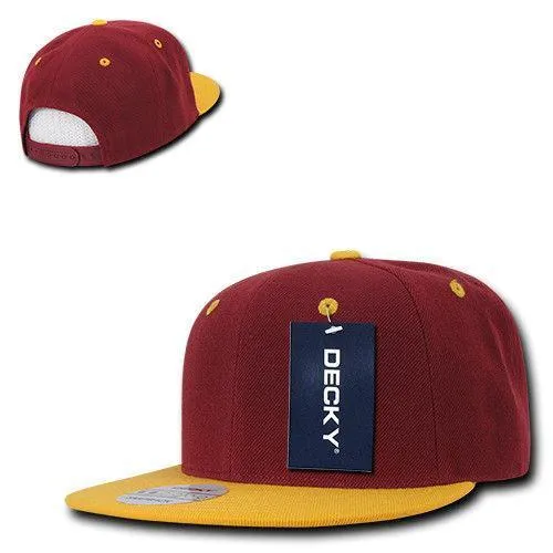 Decky Trendy Flat Bill Snapback Baseball 6 Panel Caps Hats Unisex