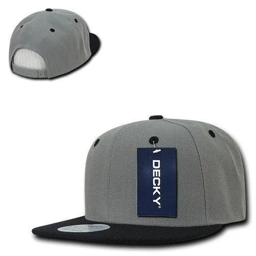 Decky Trendy Flat Bill Snapback Baseball 6 Panel Caps Hats Unisex