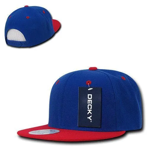 Decky Trendy Flat Bill Snapback Baseball 6 Panel Caps Hats Unisex