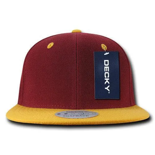 Decky Trendy Flat Bill Snapback Baseball 6 Panel Caps Hats Unisex