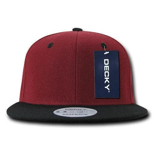 Decky Trendy Flat Bill Snapback Baseball 6 Panel Caps Hats Unisex