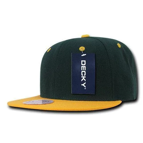 Decky Trendy Flat Bill Snapback Baseball 6 Panel Caps Hats Unisex