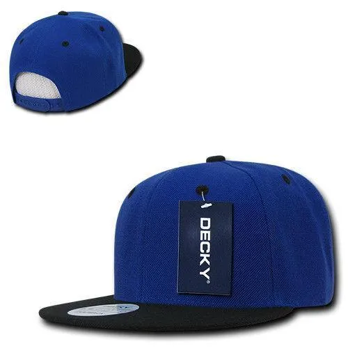 Decky Trendy Flat Bill Snapback Baseball 6 Panel Caps Hats Unisex