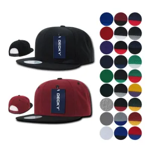 Decky Trendy Flat Bill Snapback Baseball 6 Panel Caps Hats Unisex