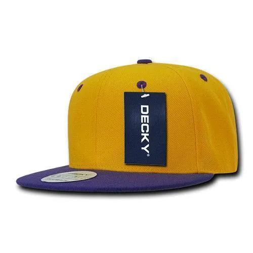 Decky Trendy Flat Bill Snapback Baseball 6 Panel Caps Hats Unisex