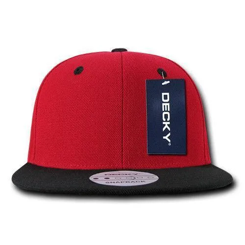 Decky Trendy Flat Bill Snapback Baseball 6 Panel Caps Hats Unisex