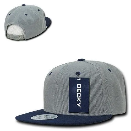 Decky Trendy Flat Bill Snapback Baseball 6 Panel Caps Hats Unisex