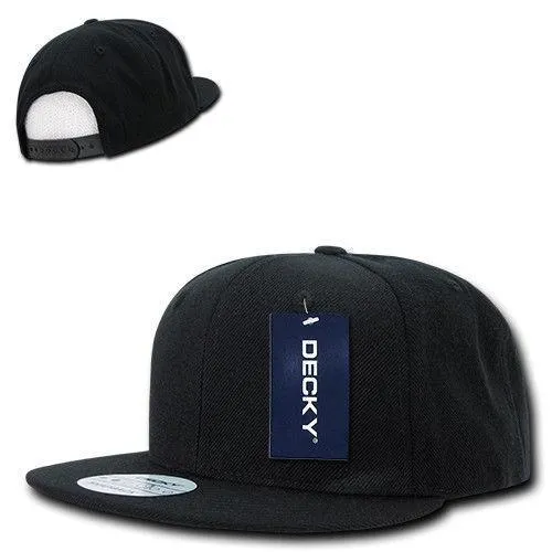 Decky Trendy Flat Bill Snapback Baseball 6 Panel Caps Hats Unisex