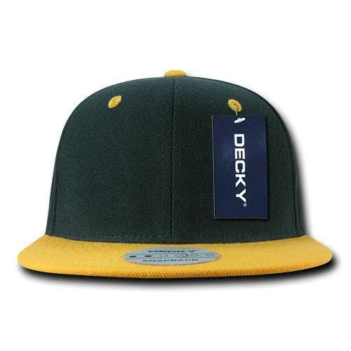 Decky Trendy Flat Bill Snapback Baseball 6 Panel Caps Hats Unisex