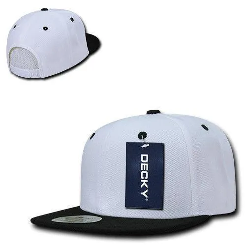 Decky Trendy Flat Bill Snapback Baseball 6 Panel Caps Hats Unisex