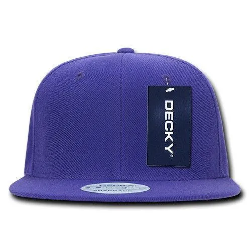 Decky Trendy Flat Bill Snapback Baseball 6 Panel Caps Hats Unisex