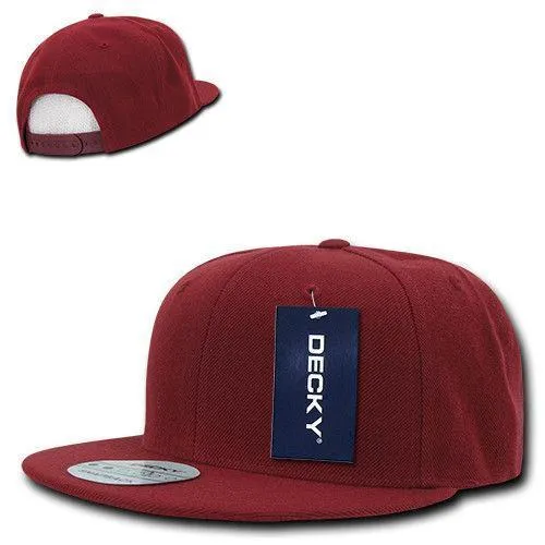 Decky Trendy Flat Bill Snapback Baseball 6 Panel Caps Hats Unisex