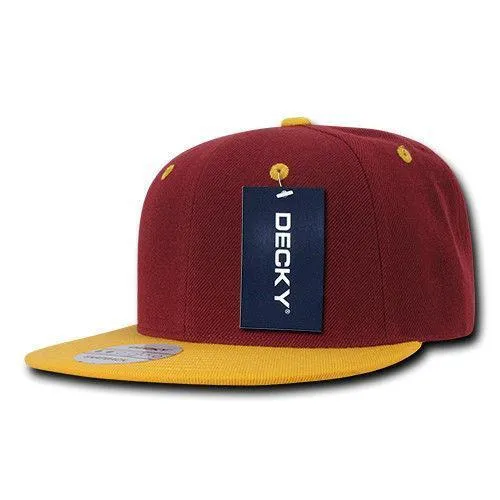 Decky Trendy Flat Bill Snapback Baseball 6 Panel Caps Hats Unisex