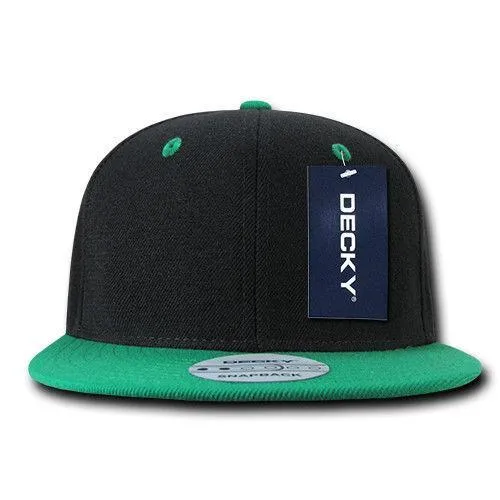 Decky Trendy Flat Bill Snapback Baseball 6 Panel Caps Hats Unisex