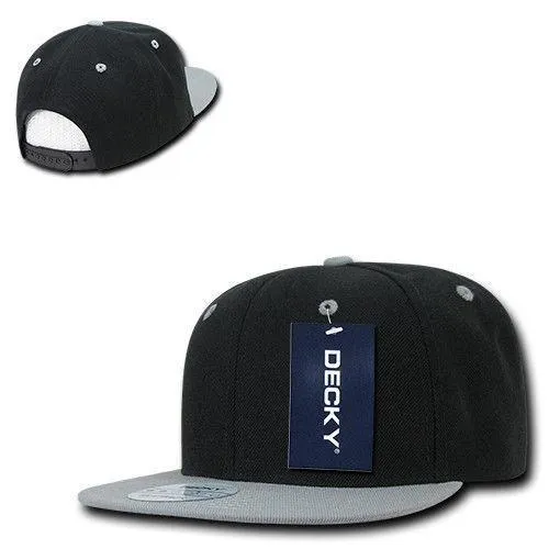 Decky Trendy Flat Bill Snapback Baseball 6 Panel Caps Hats Unisex