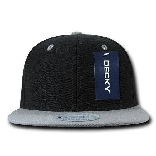 Decky Trendy Flat Bill Snapback Baseball 6 Panel Caps Hats Unisex