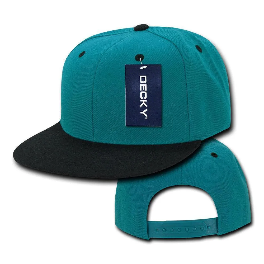 Decky Trendy Flat Bill Snapback Baseball 6 Panel Caps Hats Unisex