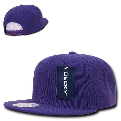 Decky Trendy Flat Bill Snapback Baseball 6 Panel Caps Hats Unisex