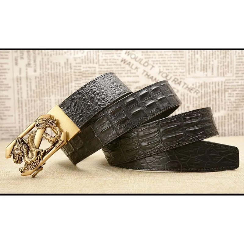 DragonLuxe Exotic CrocLeather Strap Belt