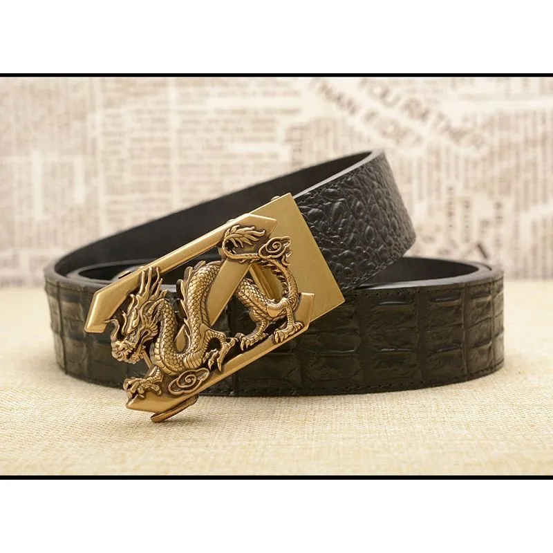 DragonLuxe Exotic CrocLeather Strap Belt