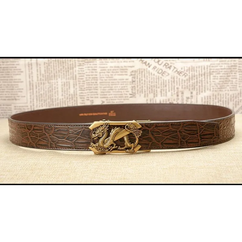 DragonLuxe Exotic CrocLeather Strap Belt