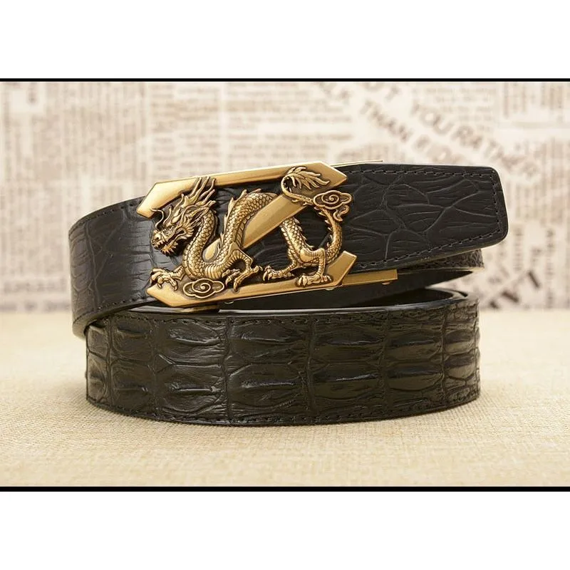 DragonLuxe Exotic CrocLeather Strap Belt