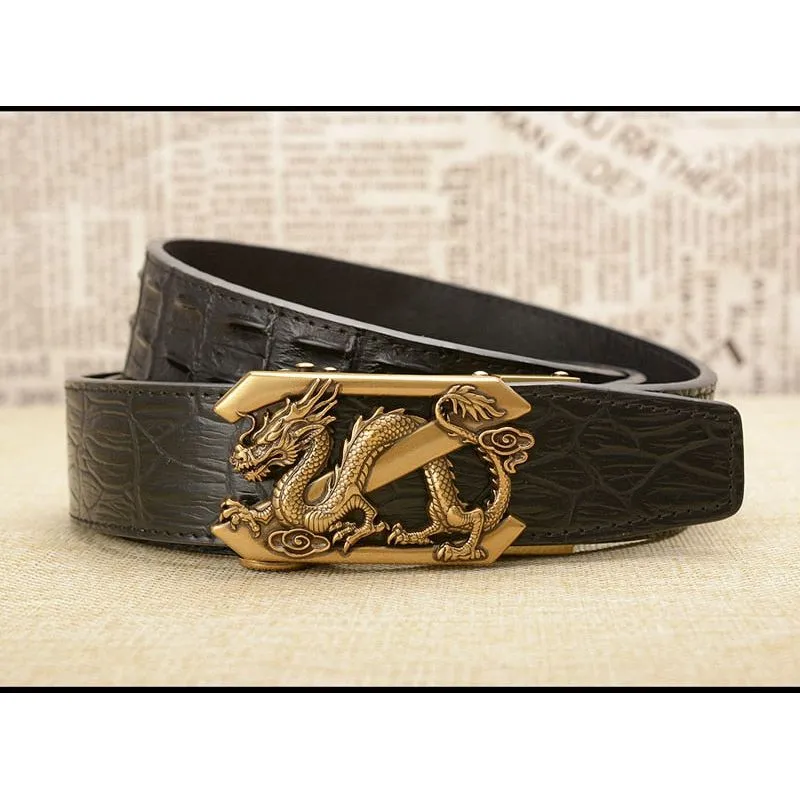 DragonLuxe Exotic CrocLeather Strap Belt