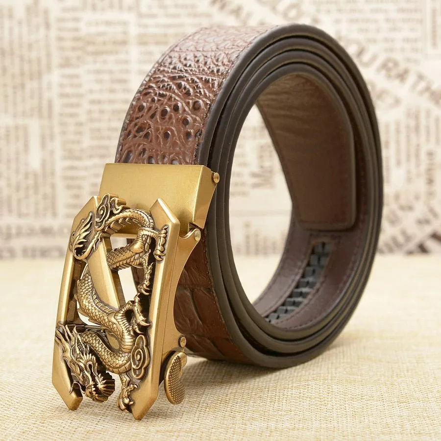 DragonLuxe Exotic CrocLeather Strap Belt