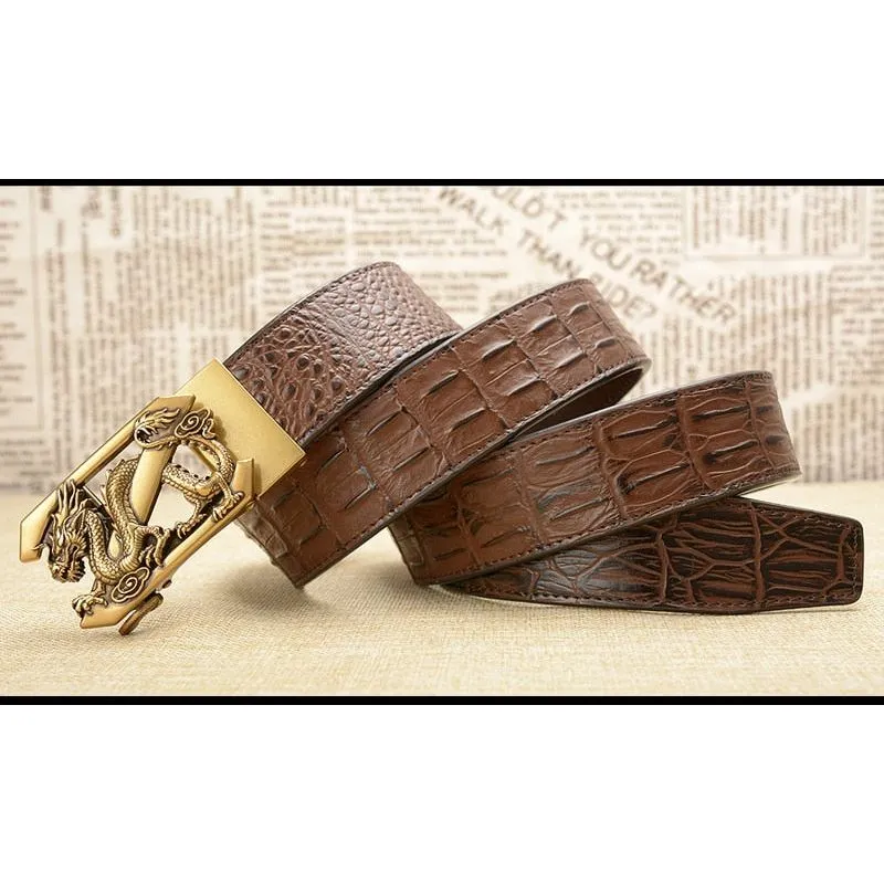 DragonLuxe Exotic CrocLeather Strap Belt