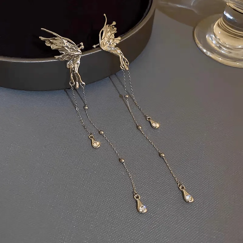 Elegant Angel Wings Butterfly Dangle Earrings