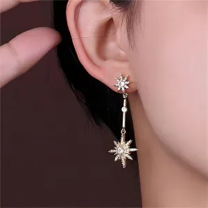 Elegant Polar Star Dangle Earrings