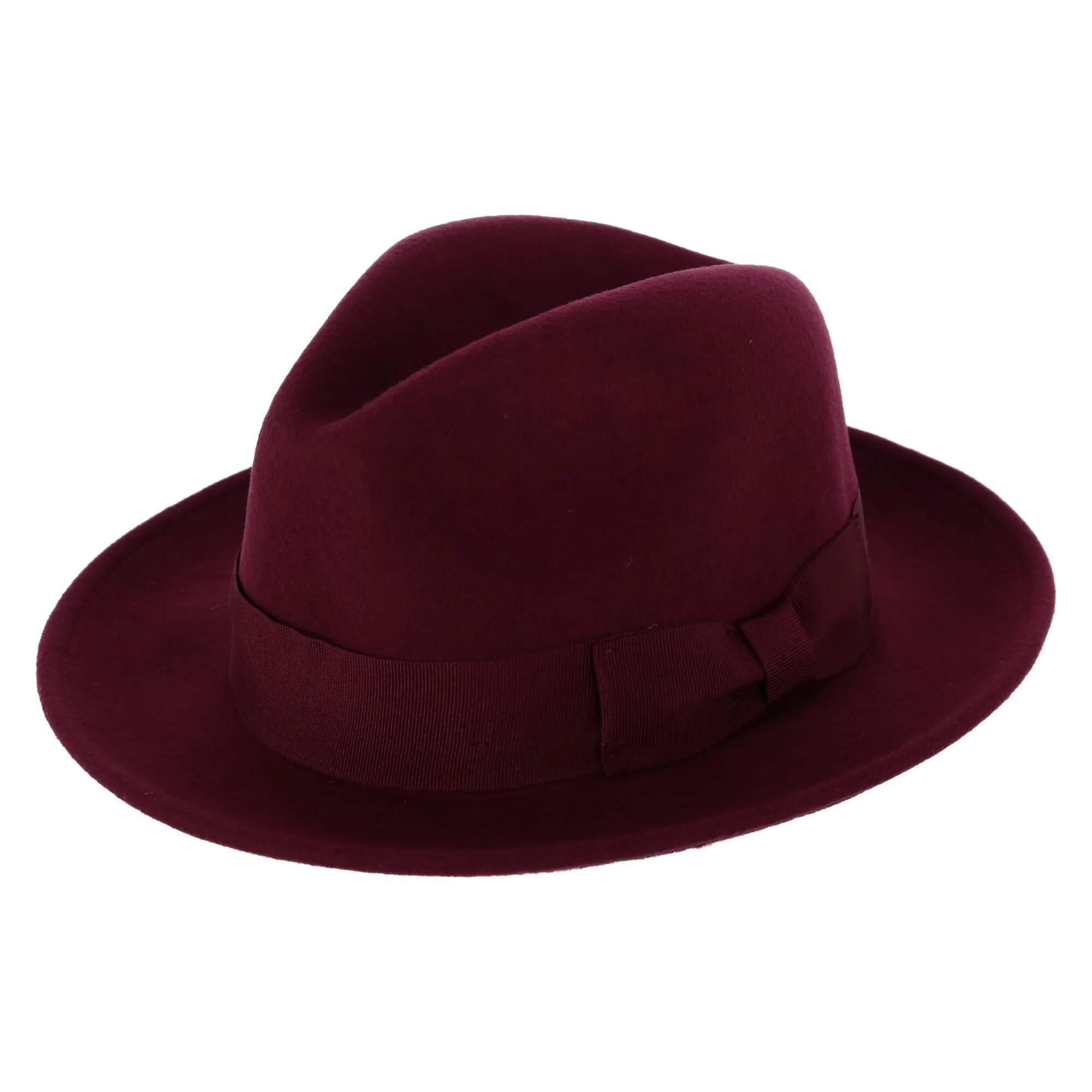 Epoch Hats Company Men's Wool Felt Fedora with Grosgrain Bow Hatband