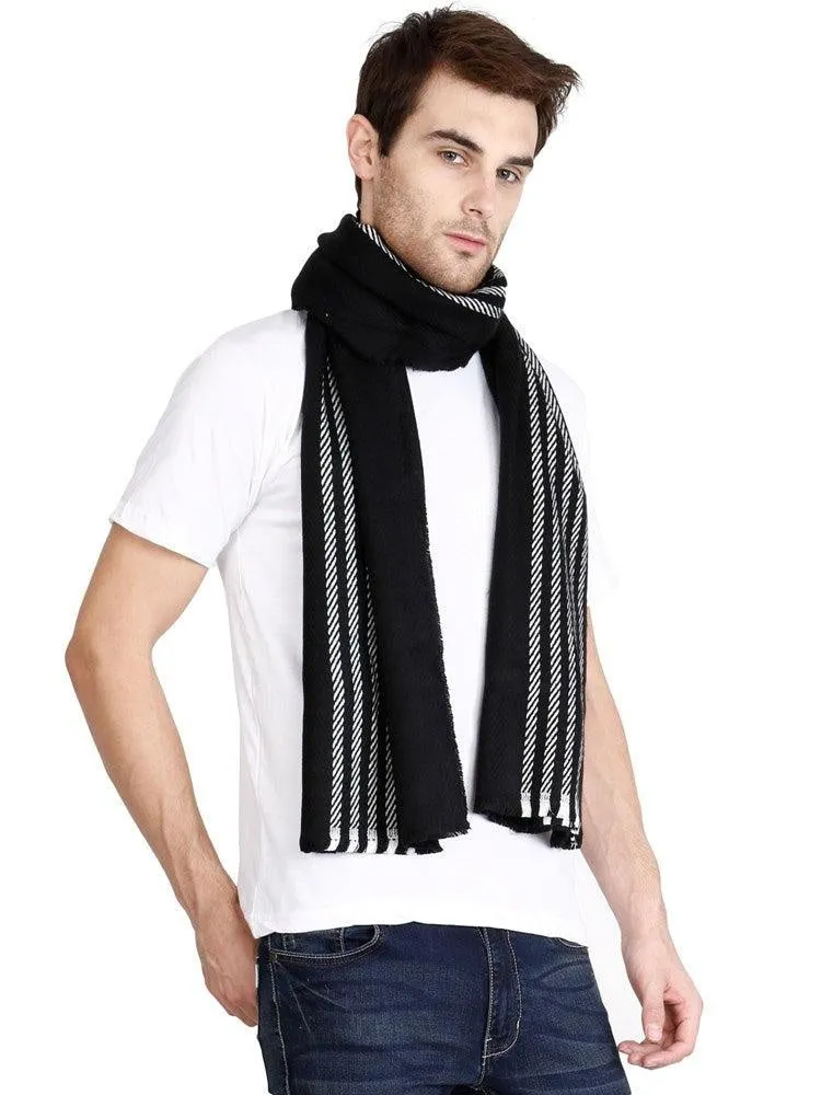 FabSeasons Black Men's Acrylic Woolen Scarf