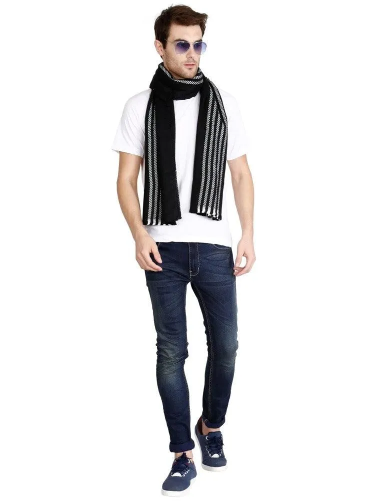 FabSeasons Black Men's Acrylic Woolen Scarf