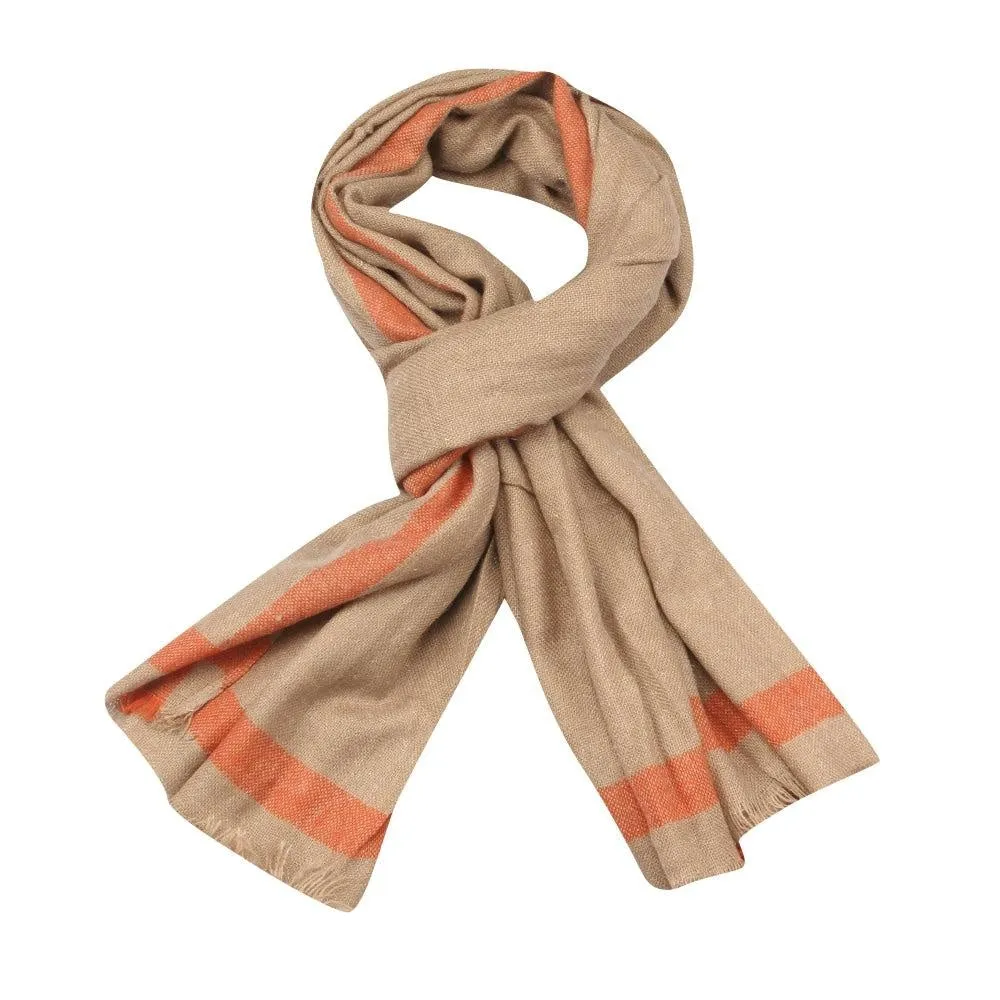 FabSeasons Brown Solid Unisex Woolen Scarf