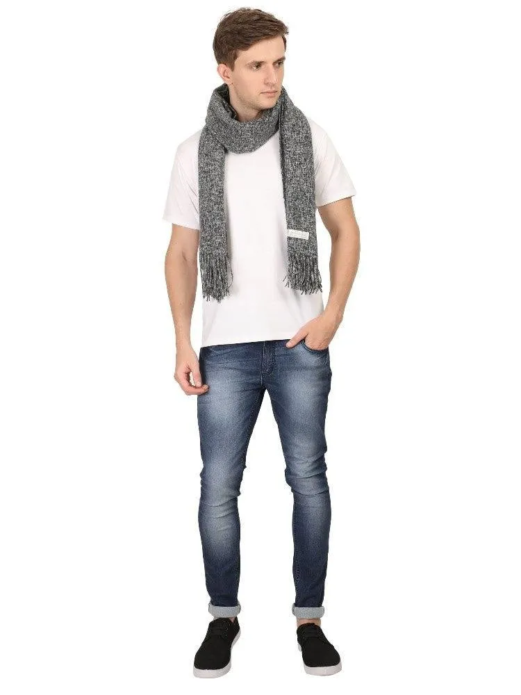 FabSeasons Dark Gray Unisex Woolen Scarf, Muffler, Shawl and Stole for Winters