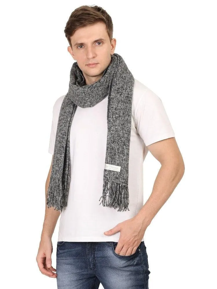 FabSeasons Dark Gray Unisex Woolen Scarf, Muffler, Shawl and Stole for Winters