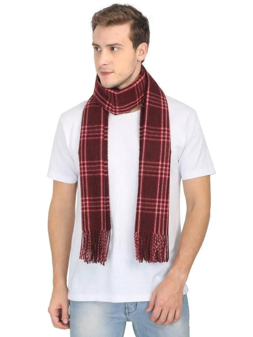 FabSeasons Designer Maroon Men Woolen Muffler for Winters