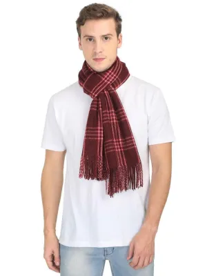 FabSeasons Designer Maroon Men Woolen Muffler for Winters