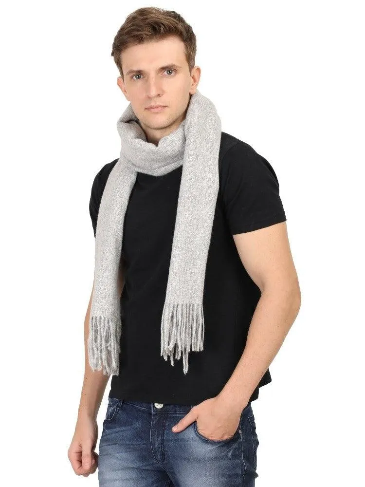 FabSeasons Light Gray Unisex Woolen Scarf, Muffler, Shawl and Stole for Winters