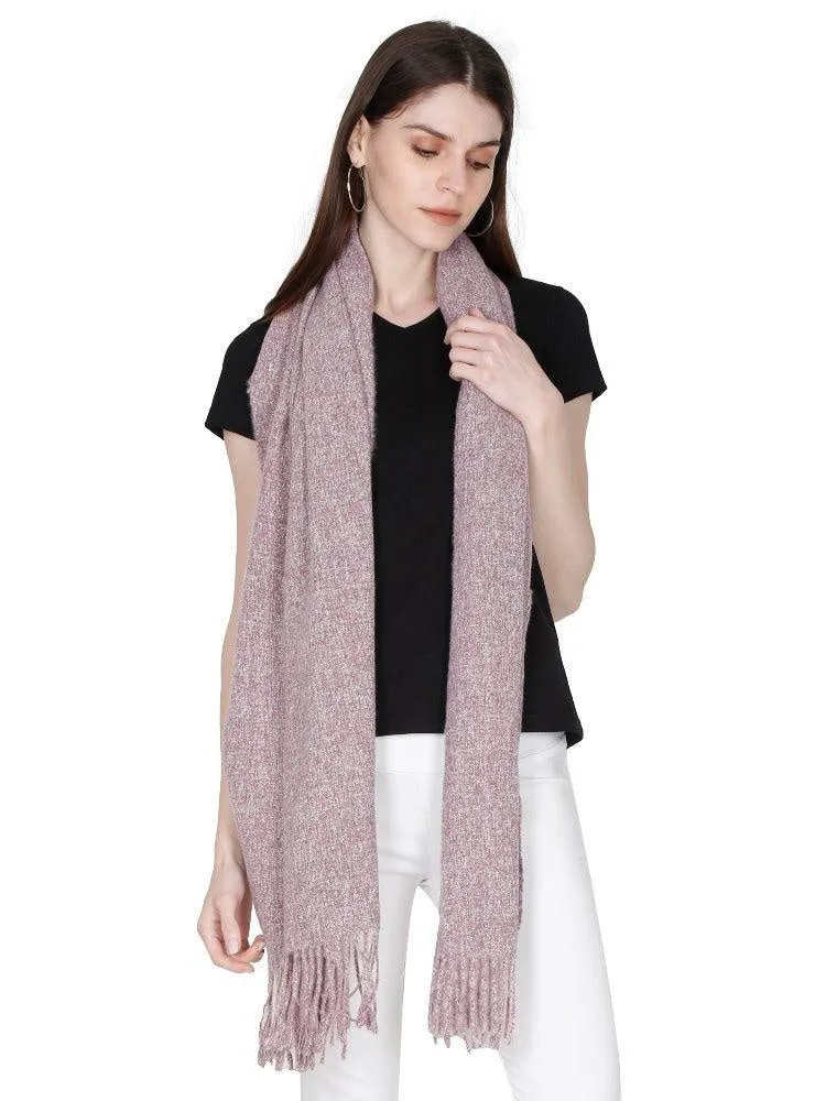 FabSeasons Light Purple Unisex Woolen Scarf, Muffler, Shawl and Stole for Winters