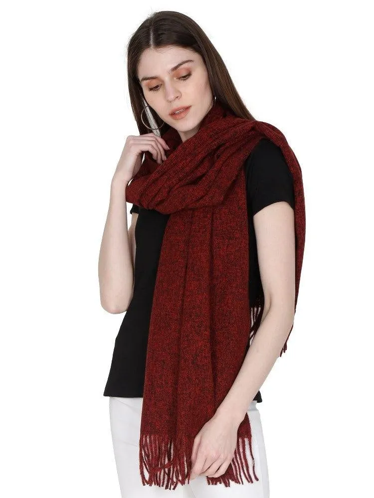 FabSeasons Maroon Unisex Woolen Scarf, Muffler, Shawl and Stole for Winters